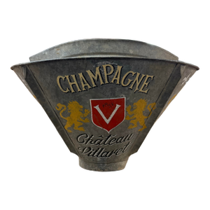 19th Century French Grape Picking Hod With Château Villaret Champagne Label