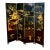 Chinoiserie Chinese Black Lacquered Hand Painted 4 Panel Screen Room Divider Screen For Sale