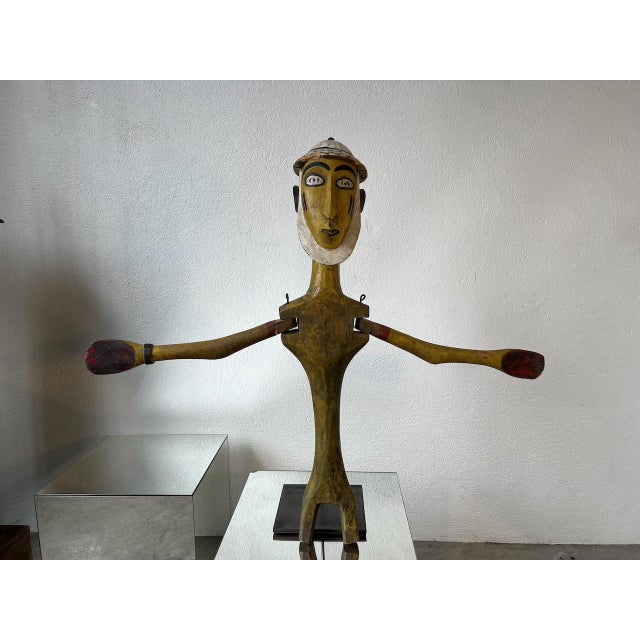 Bambara Puppet Figurine, 1950s, Paint and Wood For Sale - Image 4 of 18