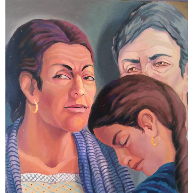 Doesn't this painting give you a feeling of familial love and togetherness? Painted in 1985 by a New Jersey artist. The...