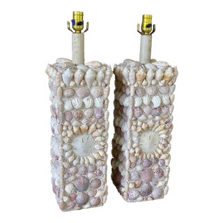 Vintage Coastal Shell Table Lamps-Pair For Sale