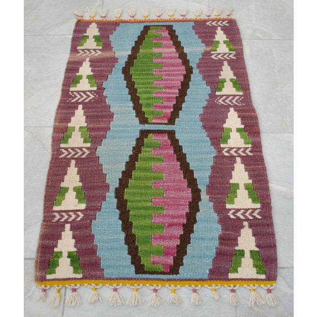 Handmade Rug Colorful Kilim Small Rug Entry Mat Doormat 2x3 Ft Approx For Sale - Image 4 of 10