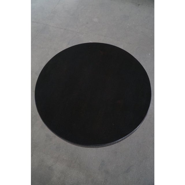 Vintage Danish Round Art Deco Console Table in Ebonized Oak, 1930s For Sale - Image 17 of 18