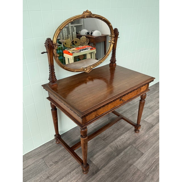 Antique Dressing Table with Mirror, 1930s For Sale - Image 3 of 18