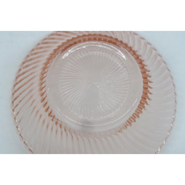 Early 20th Century Federal Glass Pink Depression Era Cereal Bowl Diana Swirl Optic Pattern 4942b For Sale - Image 5 of 11
