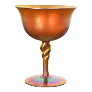 Early 20th Century Steuben Aurene Iridescent Art Glass Goblet