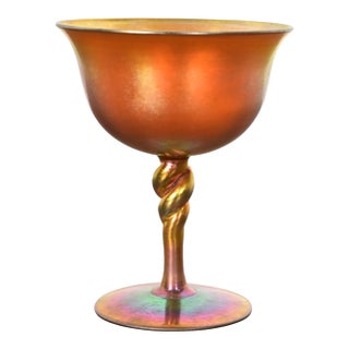 Steuben Aurene Iridescent Art Glass Goblet For Sale