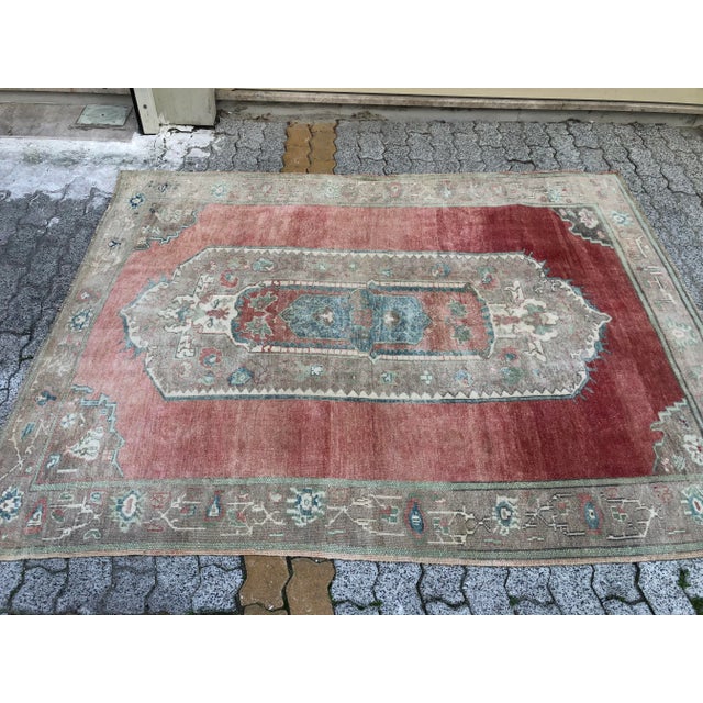 Textile 1960s Turkish Handmade Area For Sale - Image 7 of 11