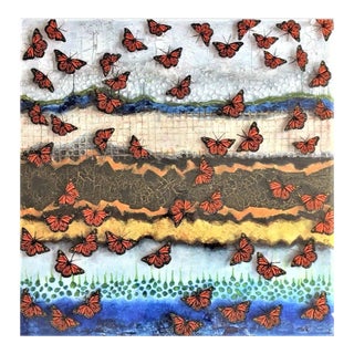 "She Follows the Sun" Contemporary Abstract Mixed-Media Painting by Kathleen Kane-Murrell For Sale