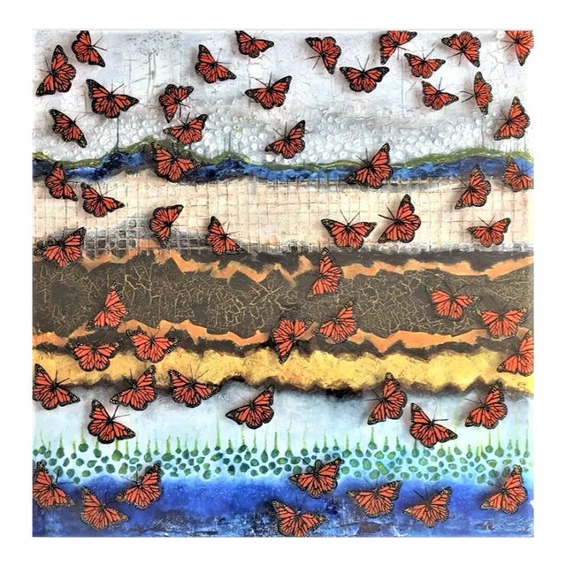 "She Follows the Sun" Contemporary Abstract Mixed-Media Painting by Kathleen Kane-Murrell For Sale