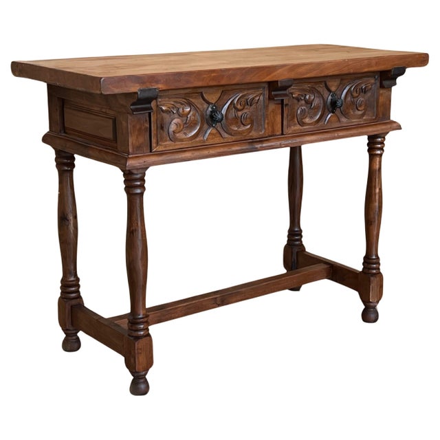 Early 20th Century Spanish Carved Console Table with Turned Legs For Sale - Image 15 of 18