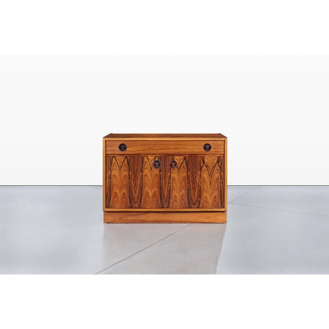 Mid-Century Modern Scandinavian Modern Brazilian Rosewood Small Credenza For Sale - Image 3 of 15