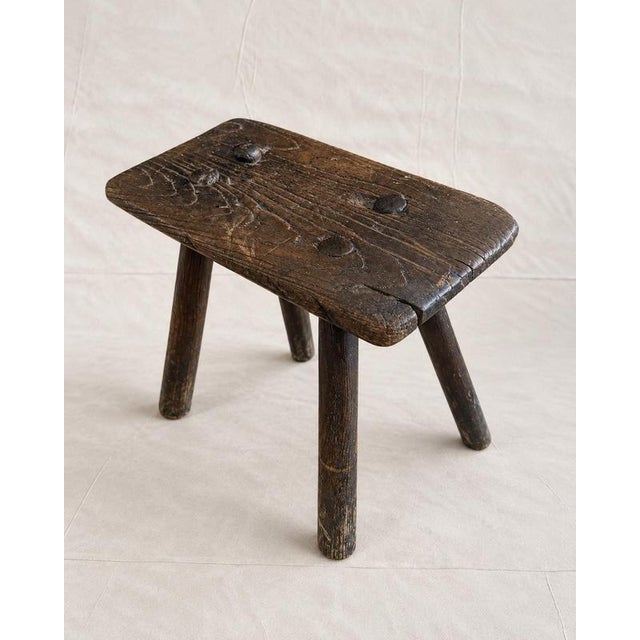 19th Century 19th Century Primitive Country Oak Milking Stool For Sale - Image 5 of 7