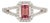 Pink Tourmaline and Natural Diamonds Ring in Solid 14k White Gold | Em 6x4mm, Size 6.75 For Sale