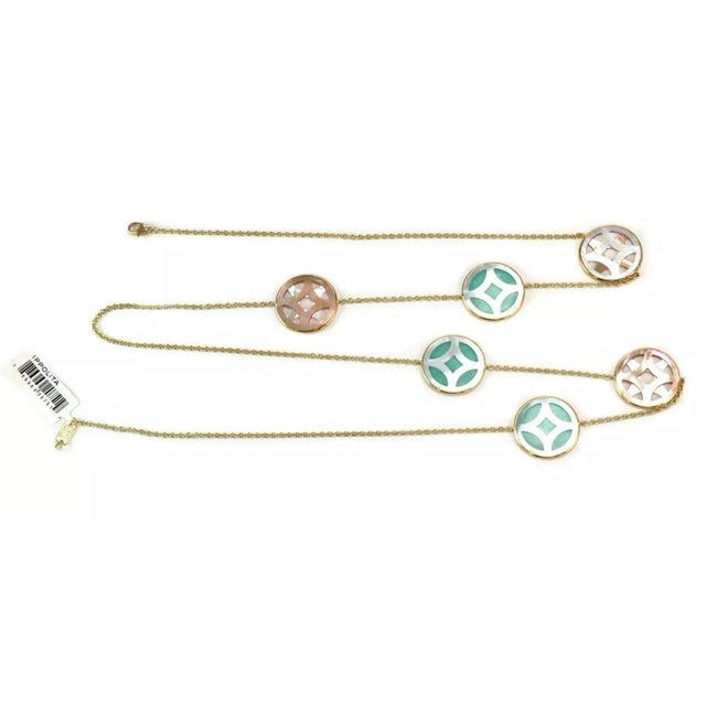 Ippolita Rock Candy Isola 18k Yellow Gold Circle Sectional Necklace 37" Long For Sale - Image 4 of 6