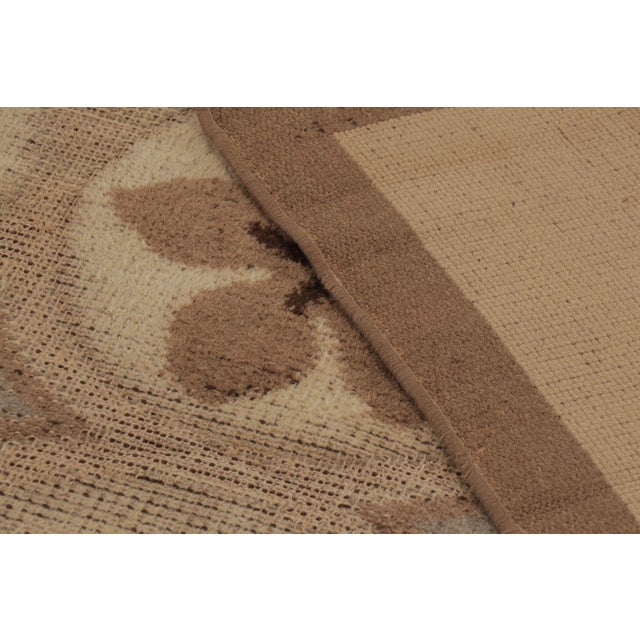Brown Antique Scandinavian Rya Rug With Beige-Brown Floral Medallions - Rug & Kilim For Sale - Image 8 of 8