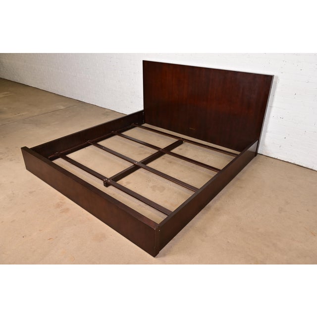 Ethan Allen Modern Art Deco Mahogany King Size Bed For Sale - Image 9 of 9