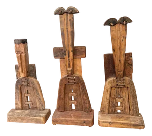 Luciano Bertolotto, Carved Primitive Sculptures, 2003, Wood, Set of 3