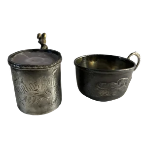 1893 and 1904 World's Fair Cup and Candle Holder - Set of 2