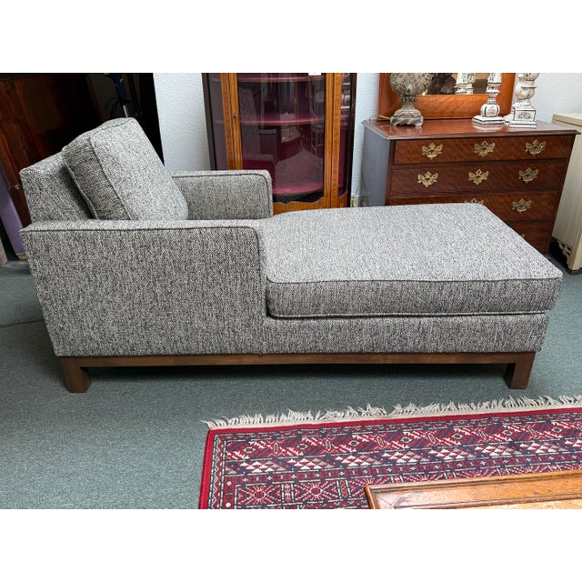 Design Plus Gallery presents a Chaise Lounge from C & L Design. The chaise has two track arms and an enveloping body style...