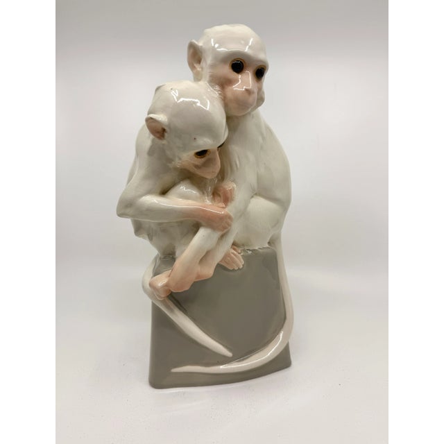 Early 20th Century Early 20th Century Weiner Kunst Keramische Monkeys Ceramic with Glass Eyes For Sale - Image 5 of 12
