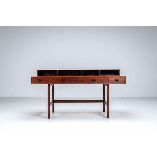 Peter Løvig Nielsen Flip-Top Partners Desk in Rosewood attributed to Peter Løvig Nielsen for Løvig, Denmark, 1960 For Sale - Image 4 of 18