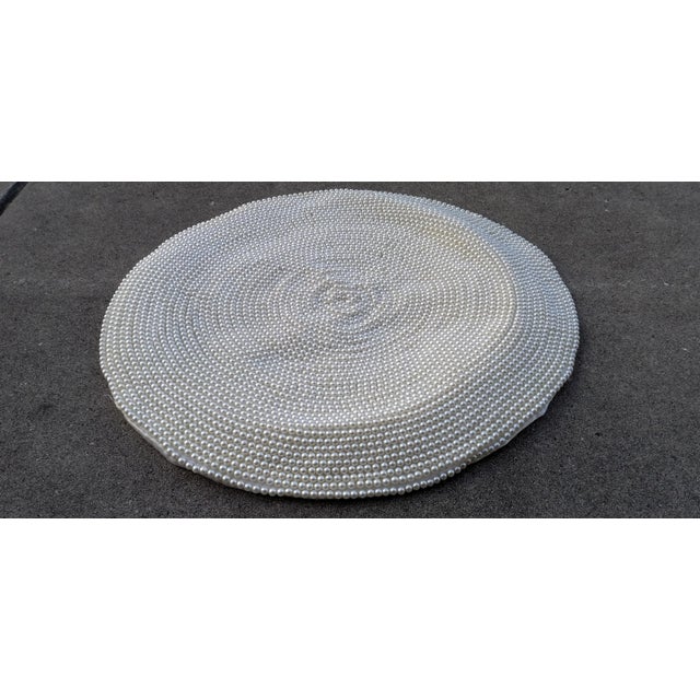 Kim Seybert Kim Seybert Nyc White Pearl Encrusted Placemats, Set of Seven (7x) Round & White For Sale - Image 4 of 13