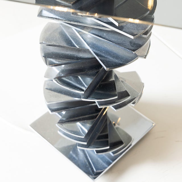 Gray Acrylic Glass Lamps with Steel Bases, 1970s, Set of 2 For Sale - Image 8 of 12
