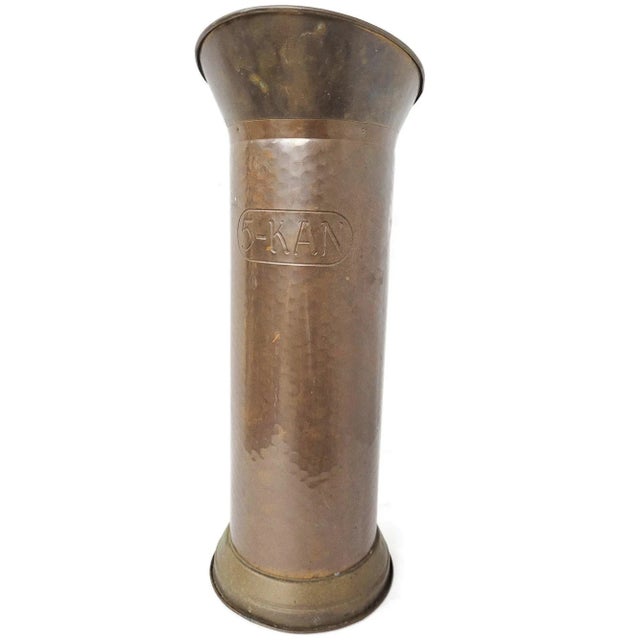 Vintage Copper & Brass Umbrella Stand For Sale - Image 9 of 9