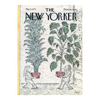 1975 Vintage New Yorker Cover, May 5 (Edward Koren), Original New Yorker Magazine Cover, Spring, Flowers For Sale
