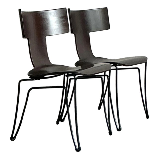 Vintage Boho Donghia “Anziano” Side Chairs - A Pair For Sale