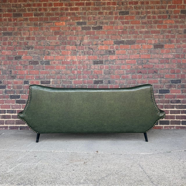 Italian Style Mid-Century Naugahyde Sofa For Sale - Image 9 of 9
