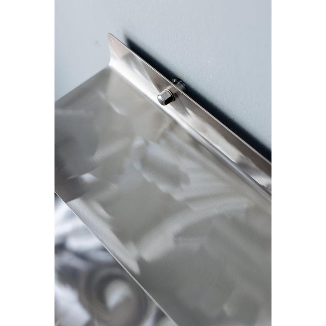 Silver Large Wall Shelf in Brushed Stainless Steel by Form & Eisen For Sale - Image 8 of 18