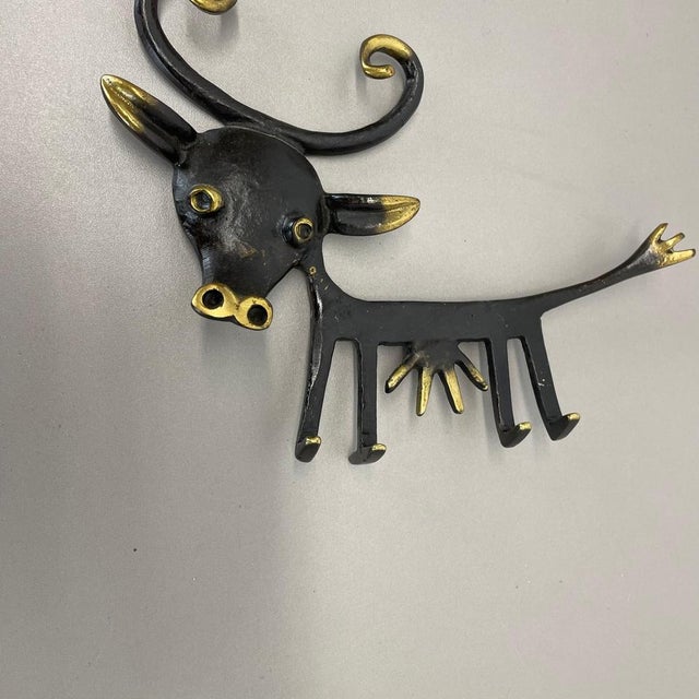 Brass Cow Hook attributed to Walter Bosse for Herta Baller, Austria, 1950s For Sale - Image 4 of 18
