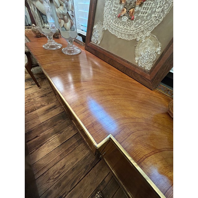 French Vintage Louis XVI Flame Mahogany Sideboard With Greek Key Gallery For Sale - Image 14 of 15