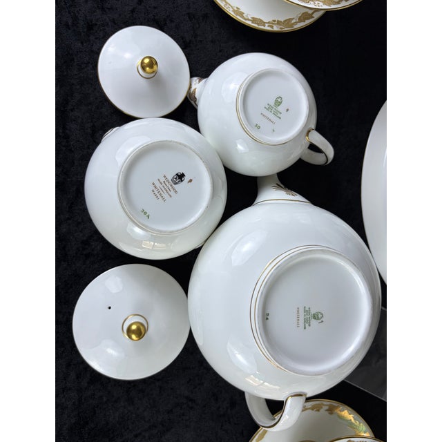 Wedgwood Whitehall White (W4001) Fine Bone China Dinnerware — Complete 8-Place Estate Setting With Tea Service (59-Piece Master Lot #1) For Sale - Image 13 of 16