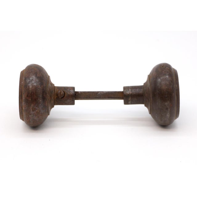 Gothic Antique Lockwood Pair of Steel Gothic Passage Door Knobs For Sale - Image 3 of 4