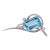 1960s 39.20 Carat Emerald Cut Aquamarine & Diamond Retro Era 14k White Gold Wing Pin For Sale