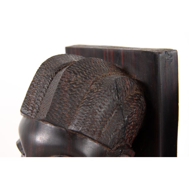 Mid 20th Century Vintage West African Hand Carved Wenge Tribal Bookends - a Pair For Sale - Image 5 of 10