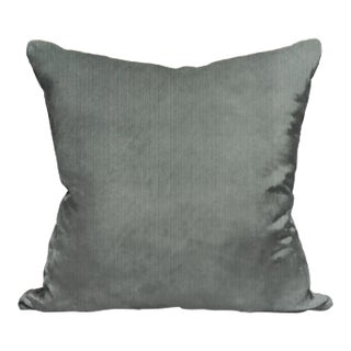 The House of Scalamandré Strie Velvet Pillow, Menthol For Sale