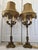 Offering for sale this stunning pair of Empire-style, gilt bronze pillar/column/post candelabra table lamps with the...
