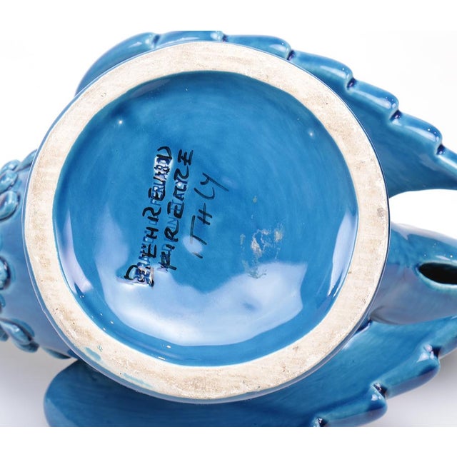 Vintage Italian Blue Ceramic Rooster, 1960s For Sale - Image 13 of 14