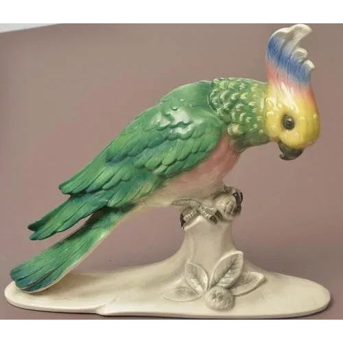 Faience Parrot Figure For Sale - Image 3 of 8