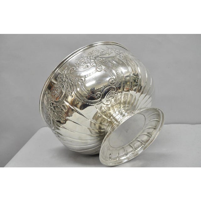 Vintage English Sheffield Kentshire Silver Plated Punch Bowl Set with 12 Footed Cup For Sale - Image 10 of 18