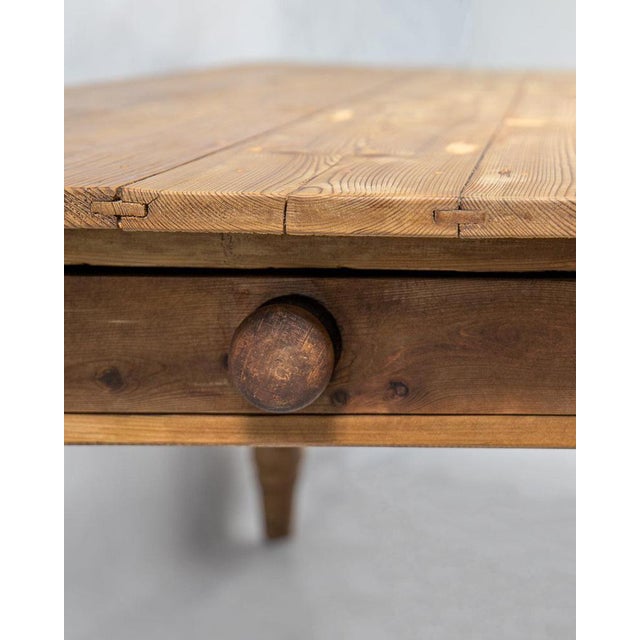 Vintage French Provincial Pine Farmhouse Dining Table For Sale - Image 12 of 14