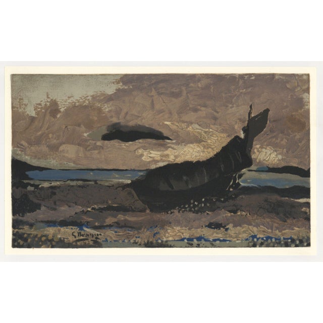 Abstract 1955 Braque Lithograph La Barque échouée, Varengeville For Sale - Image 3 of 3