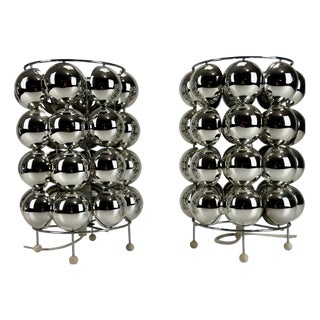 Chrome Bubbles Model 62455 Table Lamps, Set of 2 For Sale