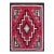 1940s Red Geometric Tribal Antique American Navajo Rug 2'2" X 2'10" Flatweave Wool Carpet For Sale