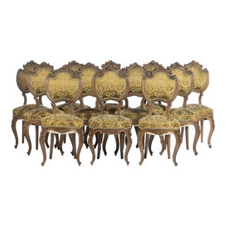 19th Century Louis XV Style Chairs, Set of 12 For Sale