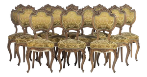 19th Century Louis XV Style Chairs, Set of 12
